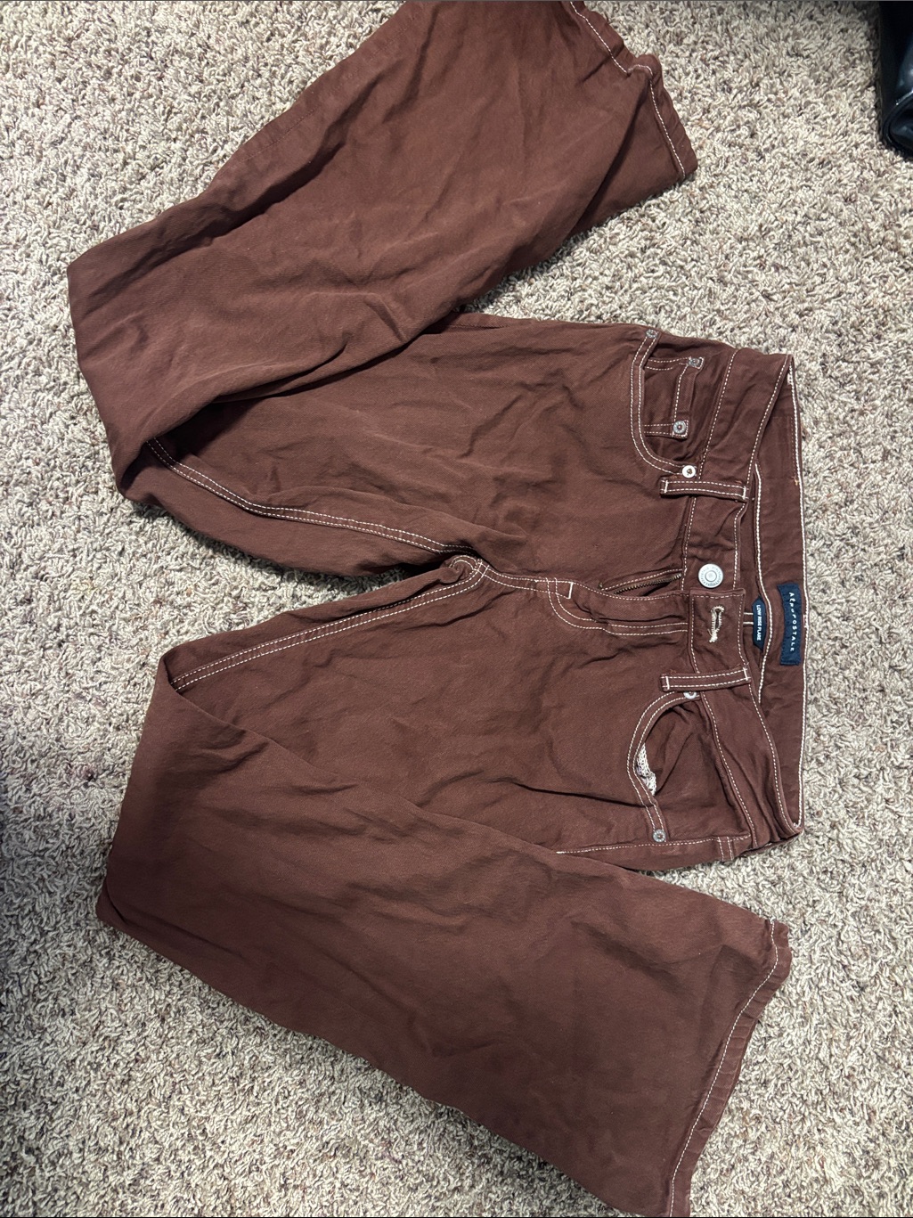 Aeropostale Brown Wide-Leg Jeans